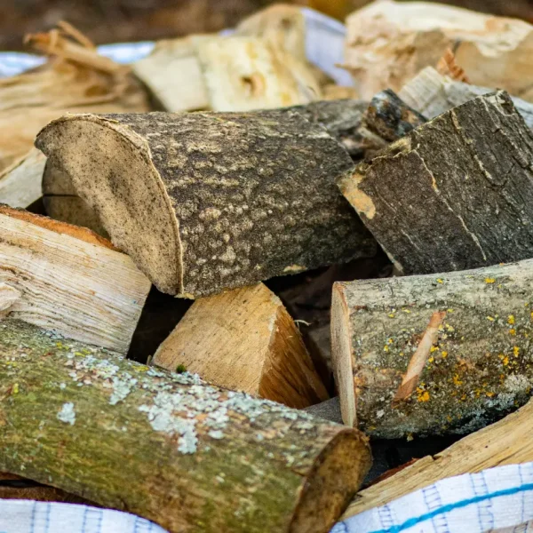 Air dried hardwood bulk bag close up